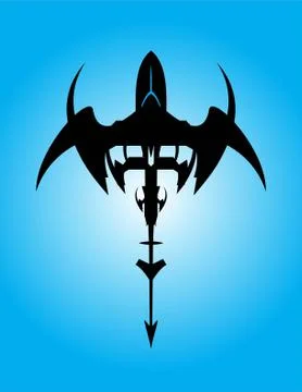 Space shuttle launch. Winged shape artwork Stock Illustration