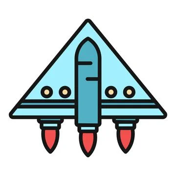 Space shuttle launching exploration mission flat icon Ilustración de archivo