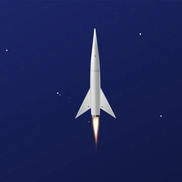 Space shuttle launching rocket into space, realistic vector illustration. Stock Illustration