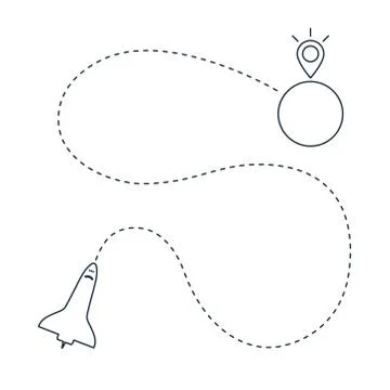 Space shuttle to the locations 库存插图