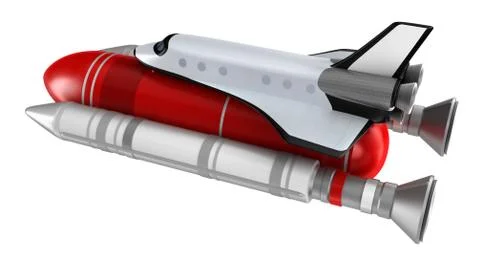 Space shuttle model isolated Stock Illustration