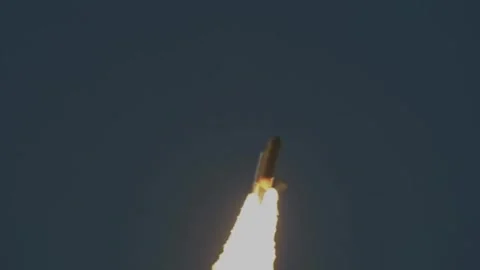 Space Shuttle moving into the sky. Stock Footage 329600413