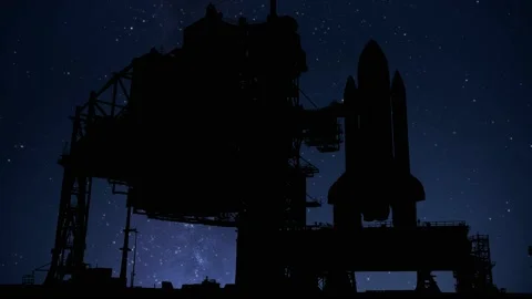 Space Shuttle Nasa Silhouette Rocket Space, Stock Footage 234367758
