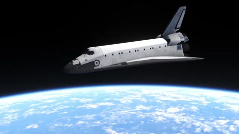 Space shuttle in orbit above earth Stock Footage 252108734
