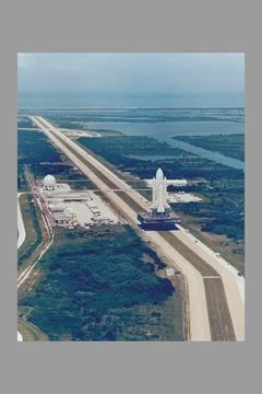 Space Shuttle Orbiter Enterprise, mated to a 15-story-tall external propel... Stock Photos