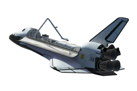 Space Shuttle Orbiter Isolated Over White Background Illustrazione stock