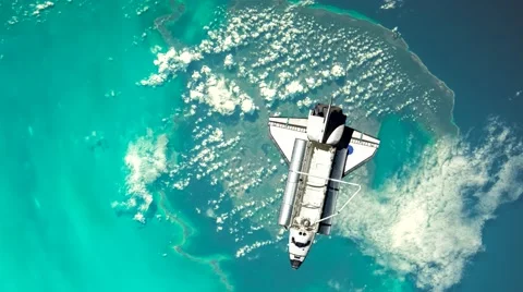 Space Shuttle Orbiting Earth 4K Video stock 65118114