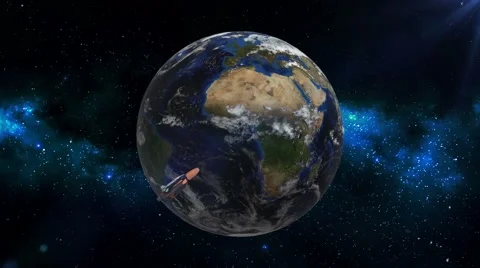 Space Shuttle Orbiting Earth Stock Footage 65332519
