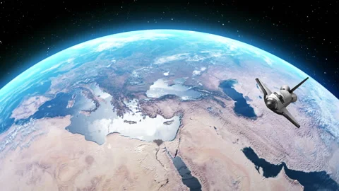 Space Shuttle Orbiting Earth Stock-Footage 154121482
