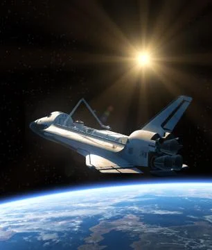 Space Shuttle Orbiting Earth Illustrazione stock