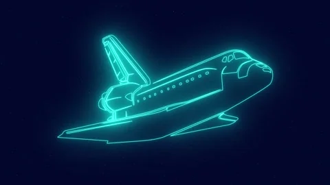 Space shuttle orbiting in the outer space animation Video stock 241073168