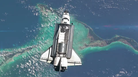Space Shuttle over earth in 4K Video stock 35010274