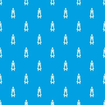 Space shuttle pattern seamless blue Stockillustratie