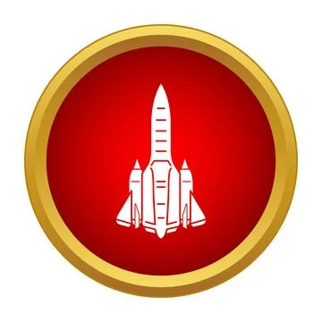 Space shuttle rocket launching into space exploration icon Ilustração Stock
