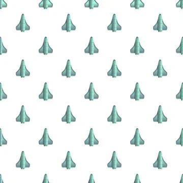 Space shuttle seamless pattern on white background Stock Illustration