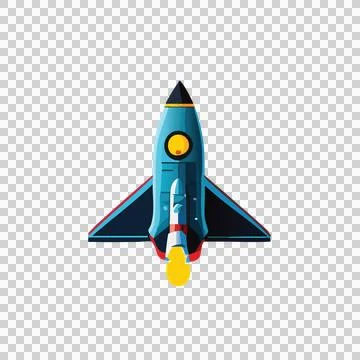 Space Shuttle Silhouette From Above flying wings nose cone Stock Illustration