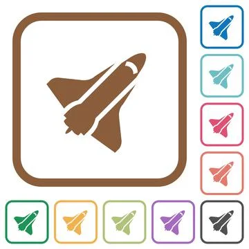 Space shuttle simple icons Ilustração Stock