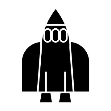 Space shuttle solid icon. Rocket vector illustration isolated on white Stock Illustration