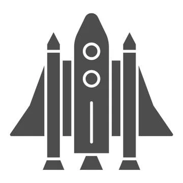 Space Shuttle solid icon, transport symbol, Spaceship vector sign on white Ilustración de archivo