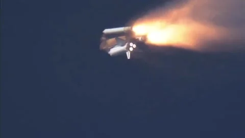 Space Shuttle solid rocket booster separation. Stock Footage 328695157