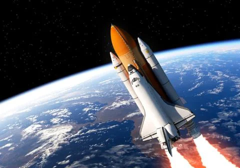 Space Shuttle In Space Stock Illustration