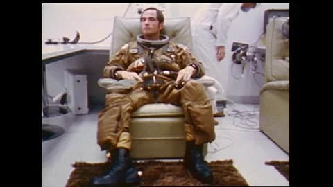 Space Shuttle STS-1 Colombia Astronaut Robert Crippen suiting up Stock Footage 270937516