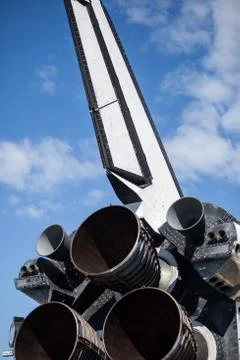 Space shuttle tail and engine Stock Photos