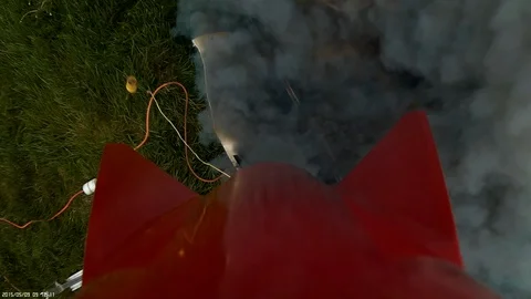 Space shuttle take off from landscape Stock Footage 100172006
