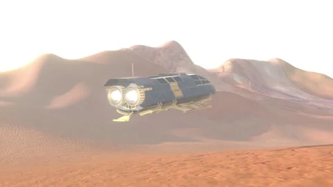 Space Shuttle Take Off from Planet Mars Surface HD Stock Footage 220532830