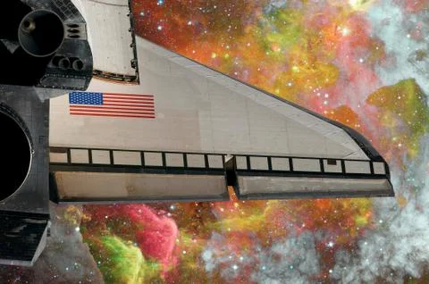 Space Shuttle taking off on a mission. Elements of this image furnished by NASA Stock Photos