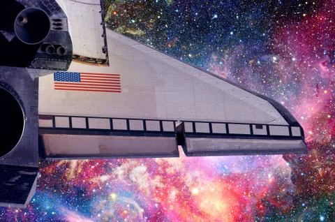 Space Shuttle taking off on a mission. Elements of this image furnished by NASA Stock Photos