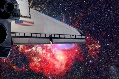 Space Shuttle taking off on a mission. Elements of this image furnished by NASA Foto stock