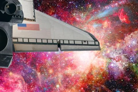 Space Shuttle taking off on a mission. Elements of this image furnished by NASA Stock Photos
