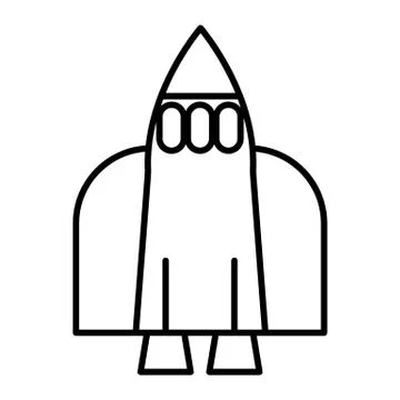 Space shuttle thin line icon. Rocket vector illustration isolated on white Illustrazione stock