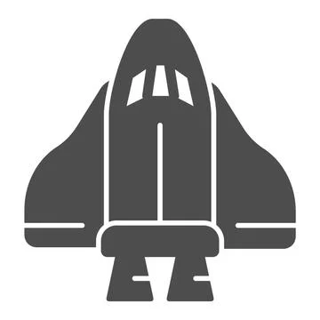 Space shuttle toy solid icon, kid toys concept, cosmic rocket sign on white Ilustración de archivo