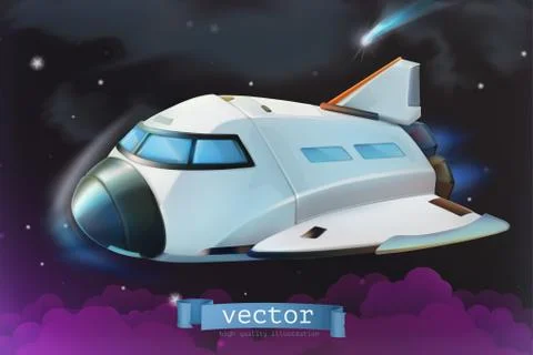 Space shuttle. Vector icon 3d Illustrazione stock