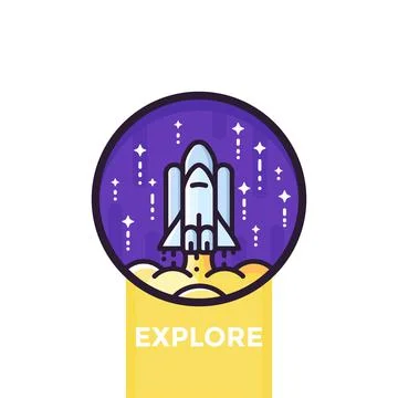 Space shuttle vector icon Illustrazione stock