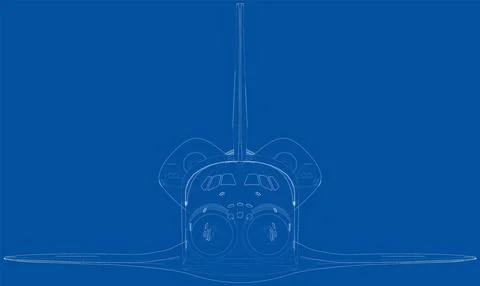 Space shuttle. Vector rendering of 3d Stock Illustration