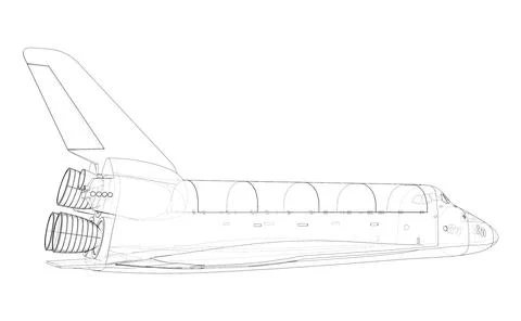 Space shuttle. Vector rendering of 3d Stock Illustration