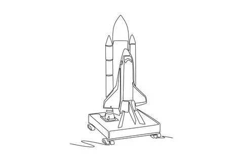 Space shuttle vehicle attached to booster rockets Stock-Illustration