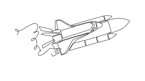Space shuttle vehicle attached to its external tank and rocket boosters Stock Footage 337947529
