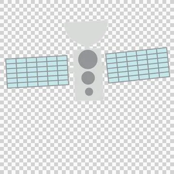 Space Simple Satellite Silhouette With A Circular Antenna Stock Illustration