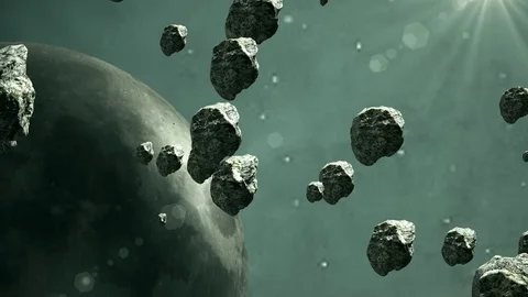 Space Sky and Asteroids Stock Footage 76761301
