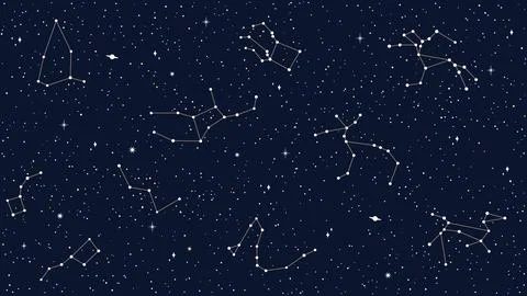 Space sky celestial seamless pattern of stars map 스톡 일러스트