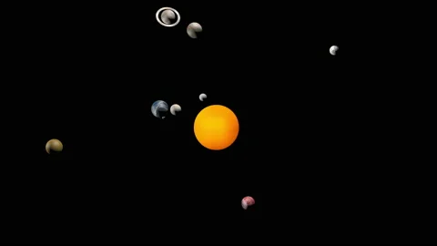 Space solar planet system. Rotation of t... | Stock Video | Pond5