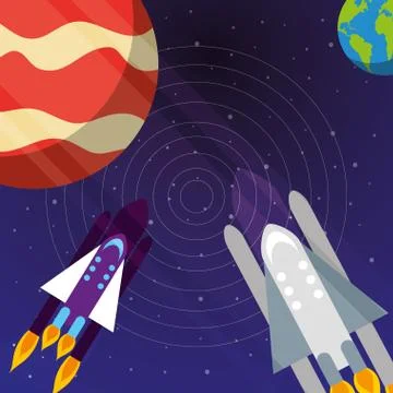 Space solar system concept Stock Illustration