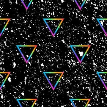 Space spectrum triangles with grunge effect Stock Illustration