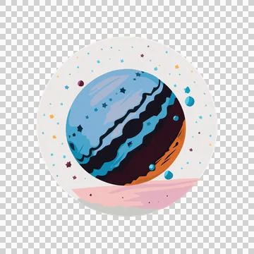Space Sphere And Surface Within Black Circle line drawing Stock Illustration