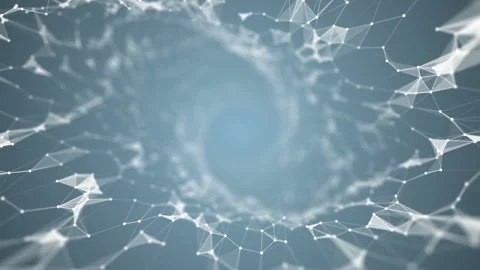 Space spiral. The points, lines and triangles connected together are drawn to Stock Footage 87533499