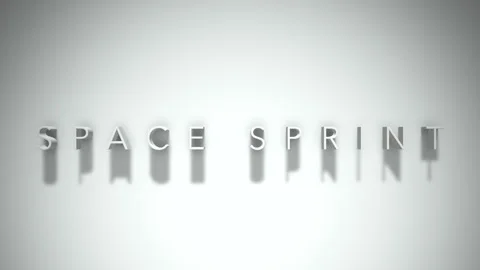 Space sprint 3D title animation with shadows on a white background Stock Footage 297905870